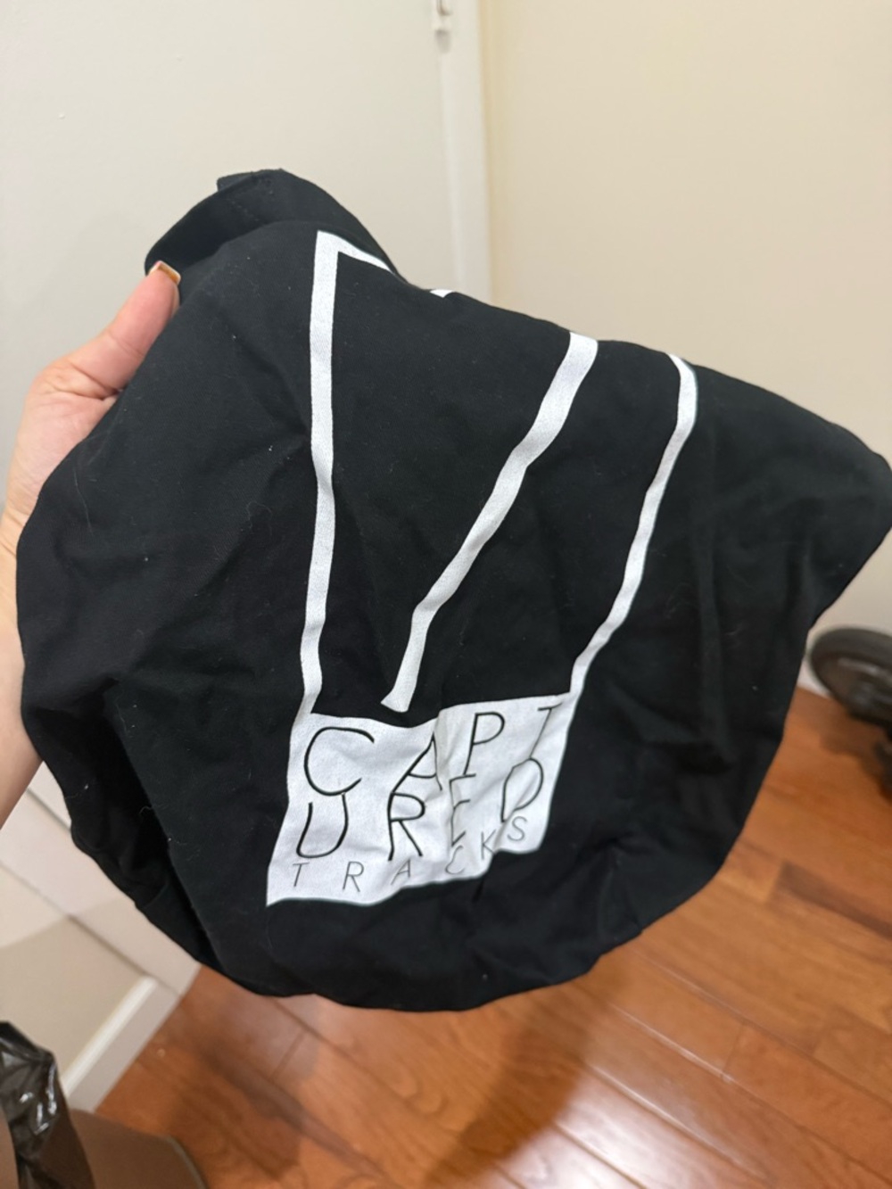 Captured Tracks Brooklyn Record Label Black and White Logo Tote Bag